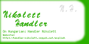 nikolett handler business card